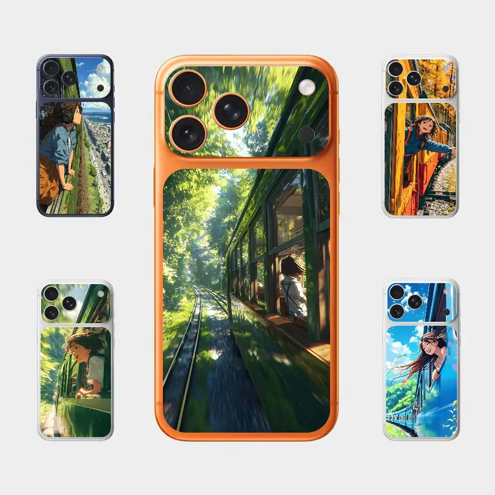 

Girl Train cure For iPhone 17 Pro ProMax Full Back Cover Decal Wrap Skin Rear Protective Sticker Film