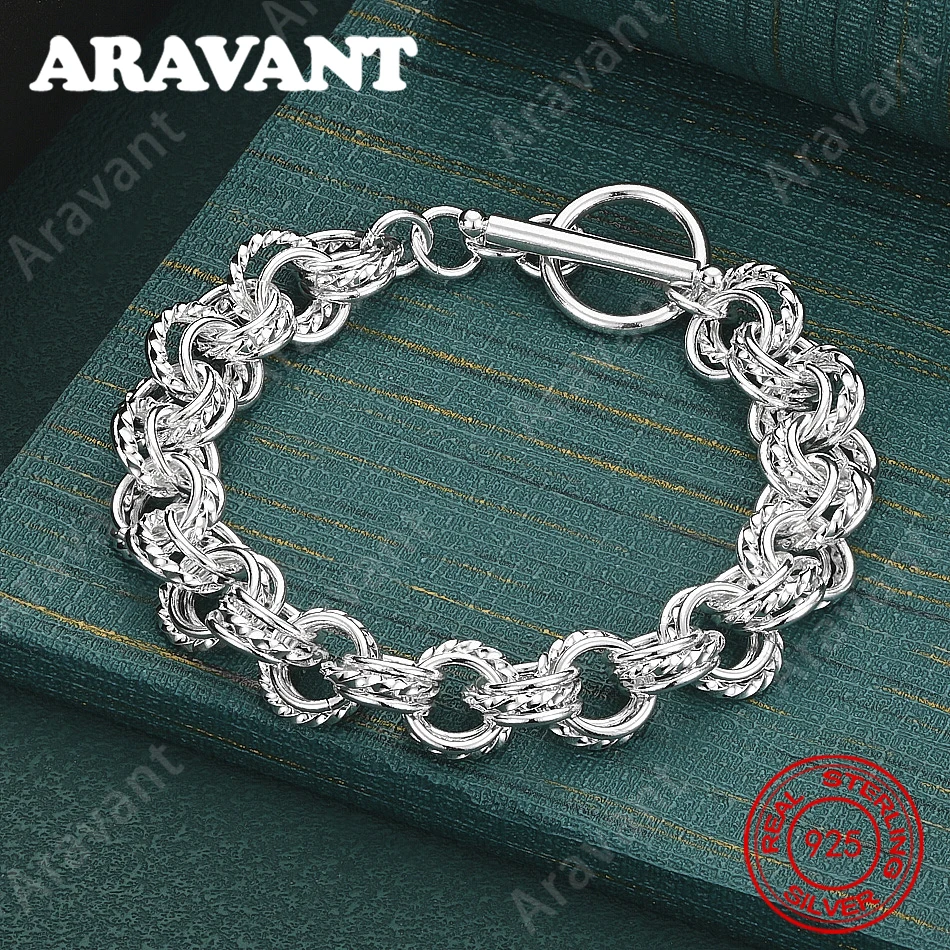 925 Sterling Silver Braided Smooth Double-Layer Ring Bracelet - A Unique Gift For Women, Versatile For Events And Jewelry