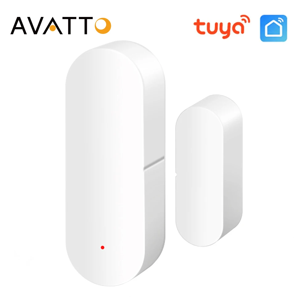 AVATTO Tuya WiFi/Zigbee Smart Door Sensor Window Detector Automatic Magnetic Contact Sensor Work for Alexa Google Home