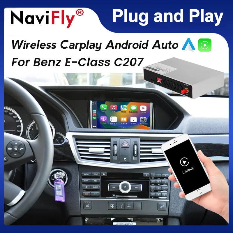 

NaviFly Wireless Carplay Android Auto Box For Mercedes Benz E-Class W207/C207/A207 Module Mirror L-ink AirPlay Function