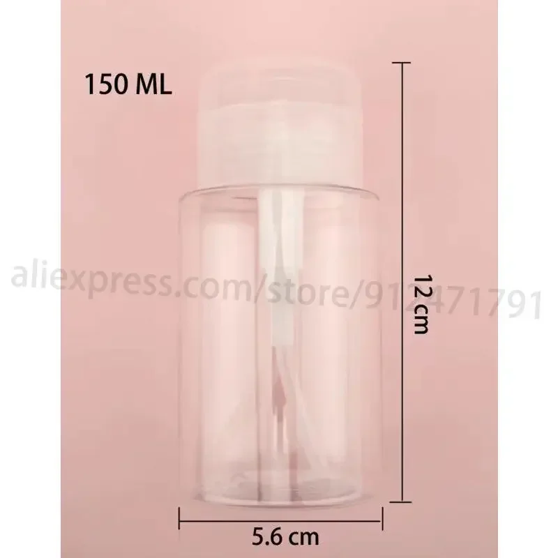 150 مللي زجاجات إعادة الملء للأظافر فارغة واضح الصحافة مضخة موزع مسمار الفن مزيل طلاء الأظافر الأنظف زجاجة ماكياج مانيكير أداة