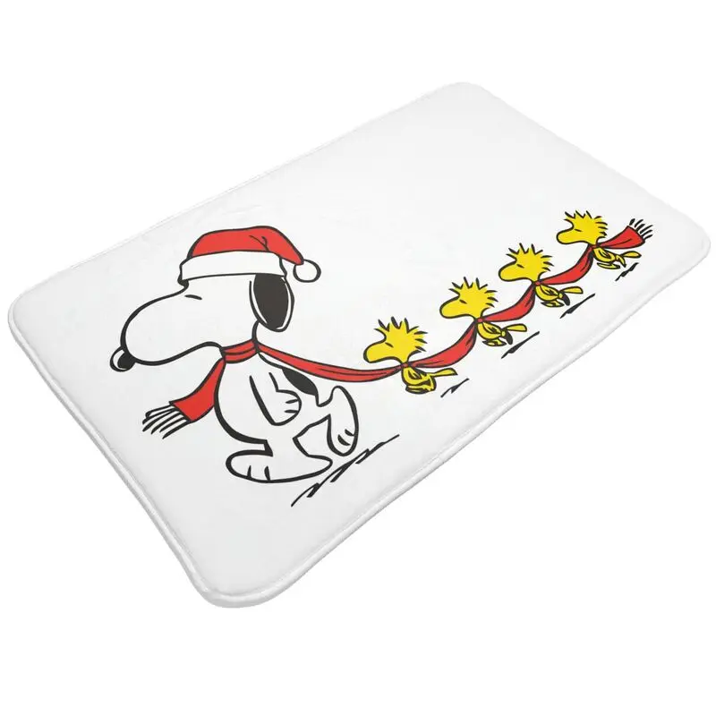 Custom Manga Snoopy Woodstock Doormat Anti-Slip Kitchen Bath Mat Garden Garage Floor Door Entrance Carpet Rug