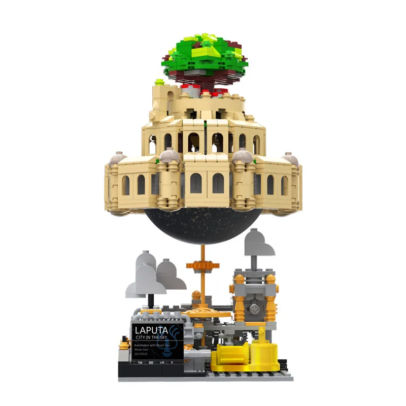 Xb05001 céu cidade bloco de construção modelo moc caixa música decoração desktop presente do feriado diy brinquedo educativo das crianças 1179 pçs