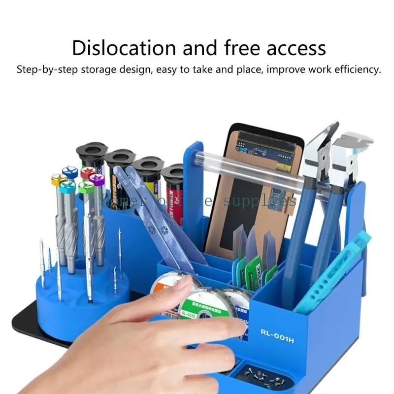 

K43B Multifunction Screwdriver Tweezers Storage Box Rotating 360 Tool Rack Screwdriver Stand Holder for Repair Tool