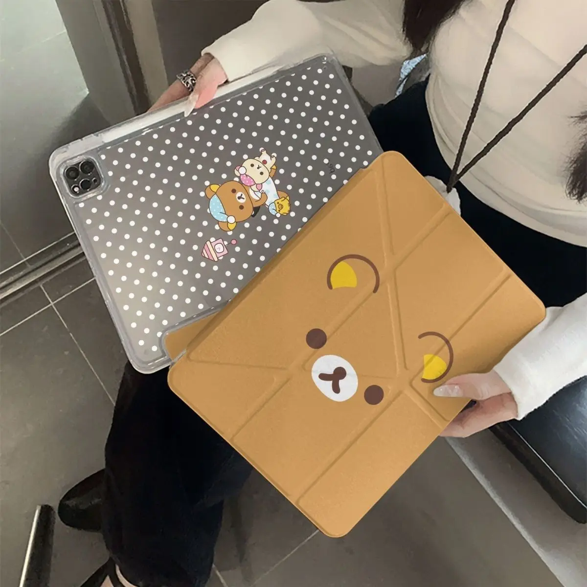 

Lucky R-Rilakkuma Case For iPad Air 11 Case 10th 11th A16 9th Cover iPad Pro 11 4 5 10.9in 12.9 M2 M3 M4 Mini 7 Pencil Holder