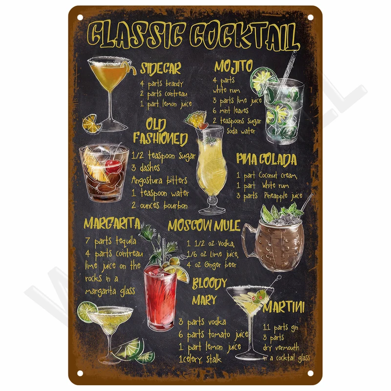 

Vintage Tin Sign Home Decor Items Wall Decor Art Wall Mural Room Decoration Items Decor Men Retro Metal Sign Plate Bar Posters