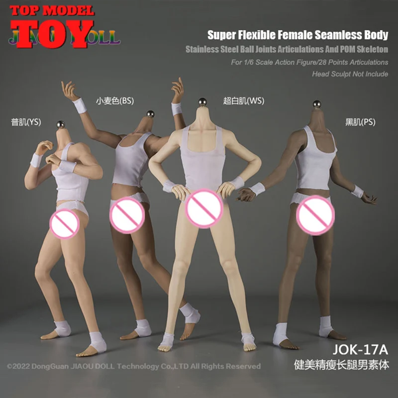 1/6 JIAOU Doll JOK-17A 30cm Detachable Foot Lean Slender Male Seamless Flexible Body Action Figure Doll Model