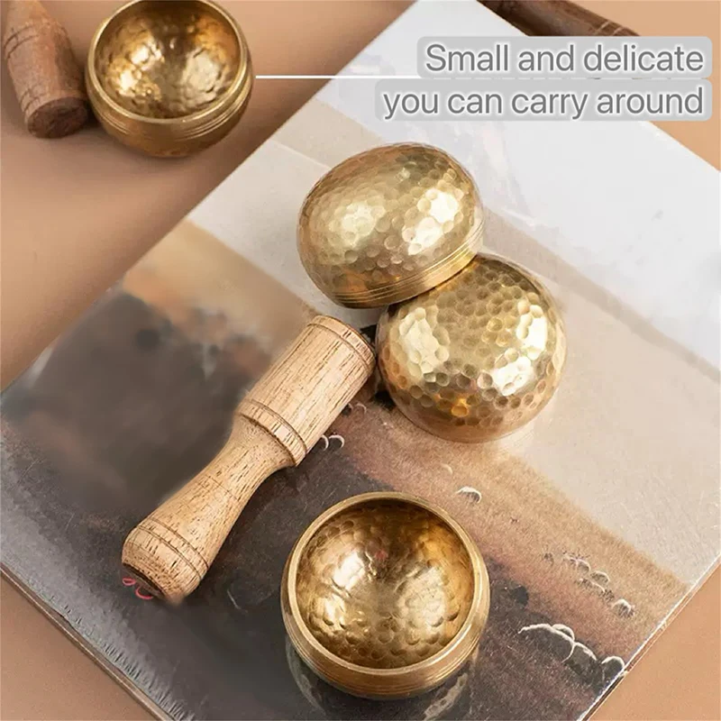 Spiritual Wellness Tool; Handcrafted Tibetan Brass Singing Bowl for Stress Relief