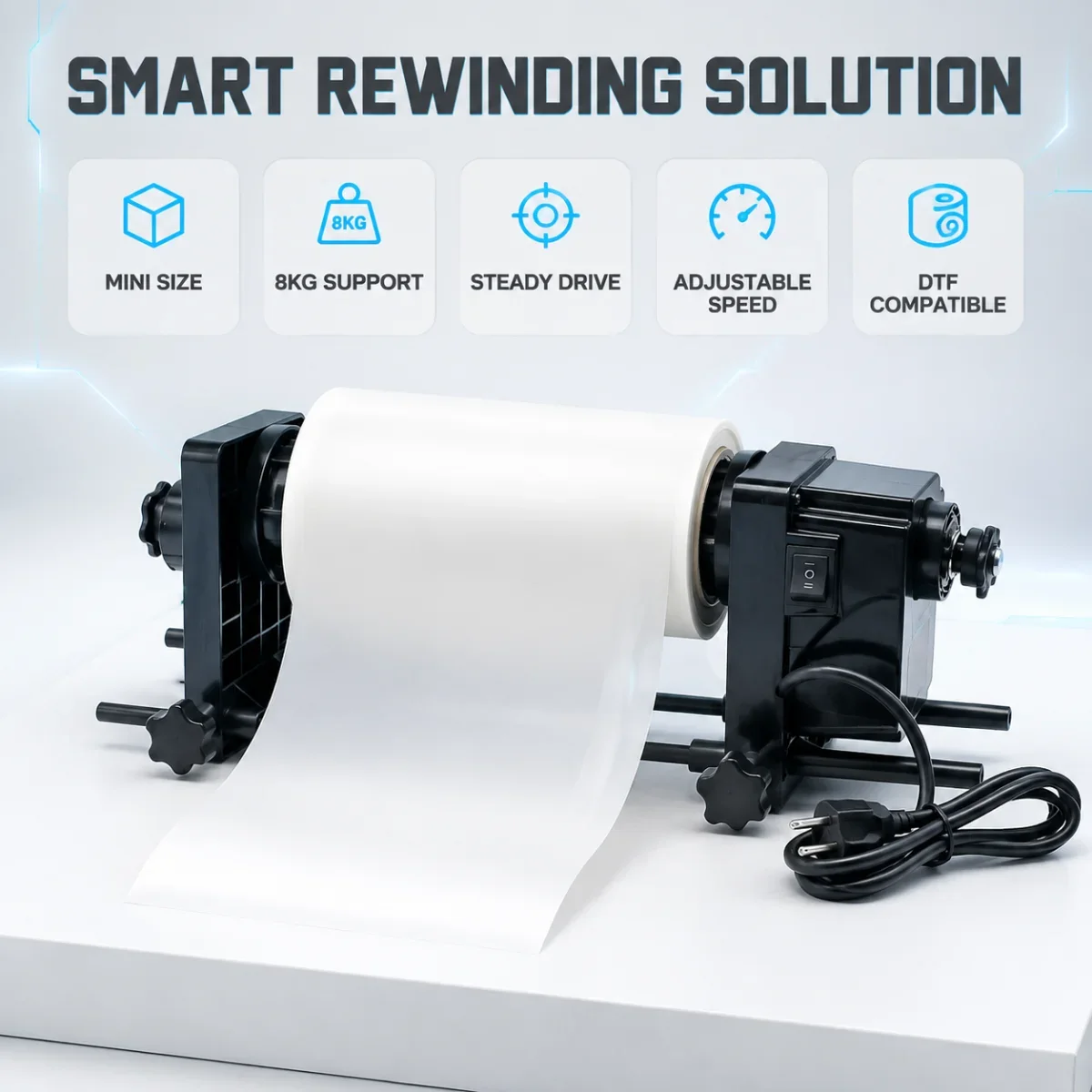 DTF Film Take-up Reel Roll Rewinder Holder for Epson L18050 L18100 ET-8550 L8050 L1800 L805 L800 DTF Printed Roll Film Winder