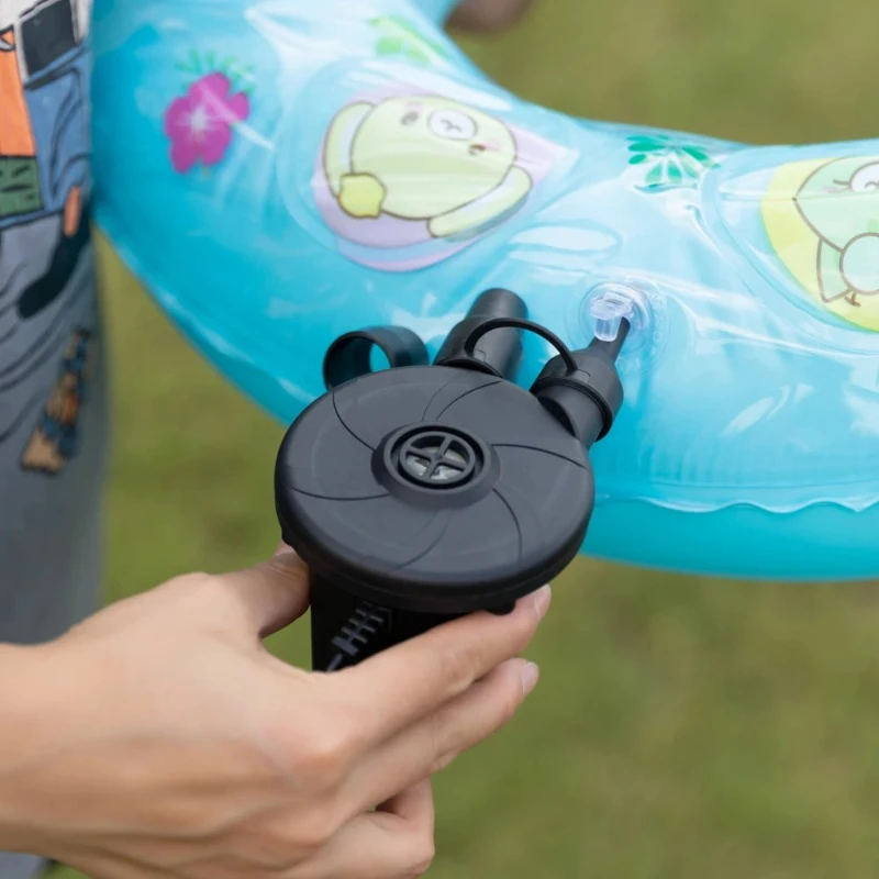 Portable Electric Inflatable Pump, 12V&220V Dual Use Quick Fill Air Compressor for Air Mattress Camping Car Home Inflatable
