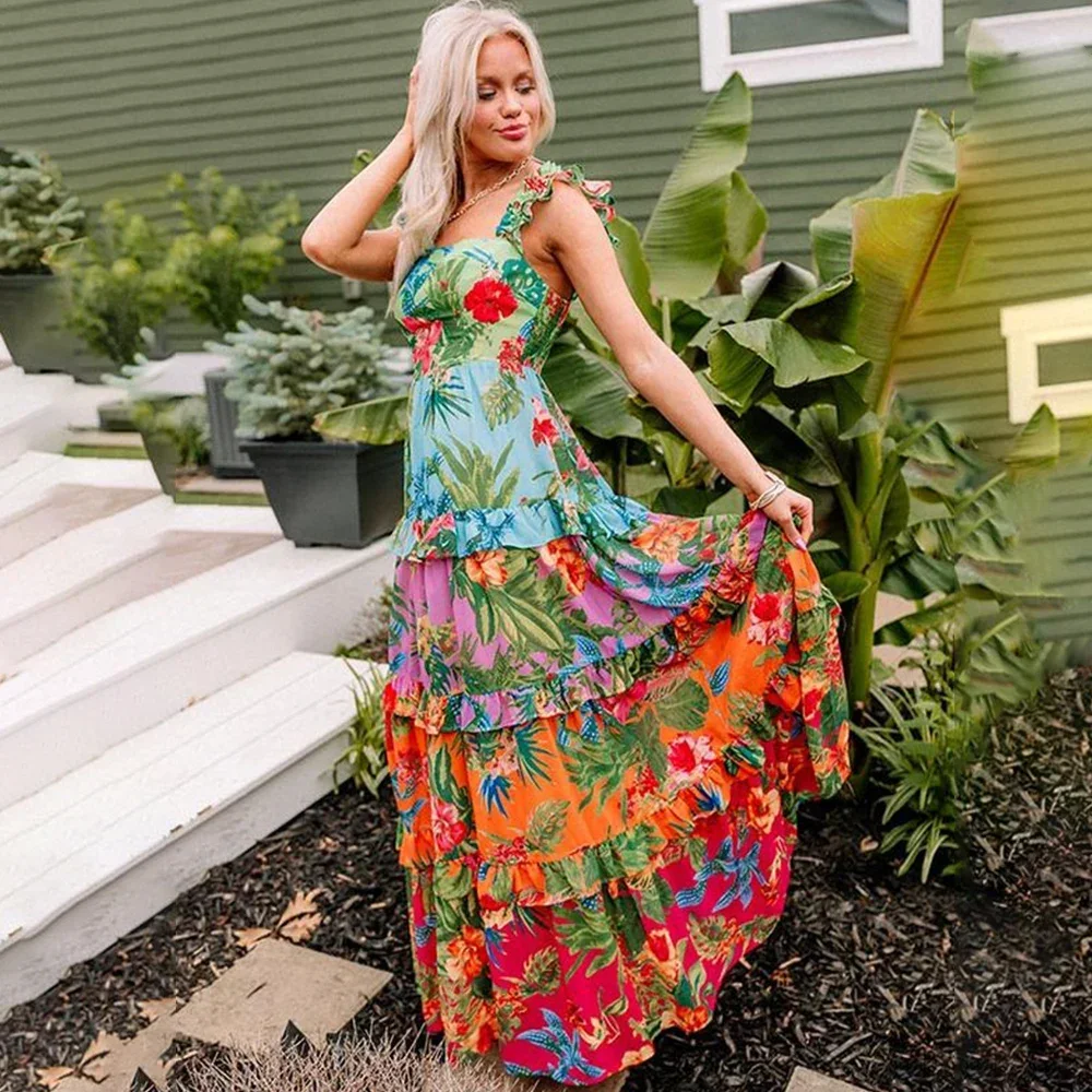 حبال كشكش مطبوعة قطعة واحدة ملابس السباحة والتنورة التخليص بالجملة