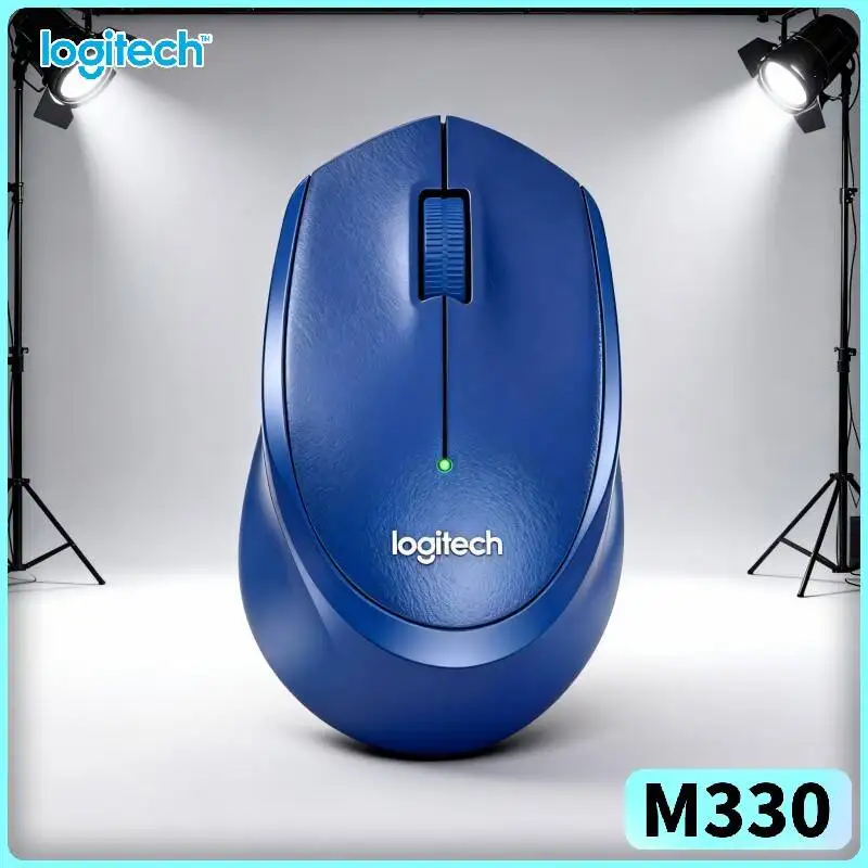 Logitech M330 Ergonomic Wireless Mouse 2.4GHz Silent Click USB Nano Receiver Smooth Scroll for Windows Mac Linux PC Pad