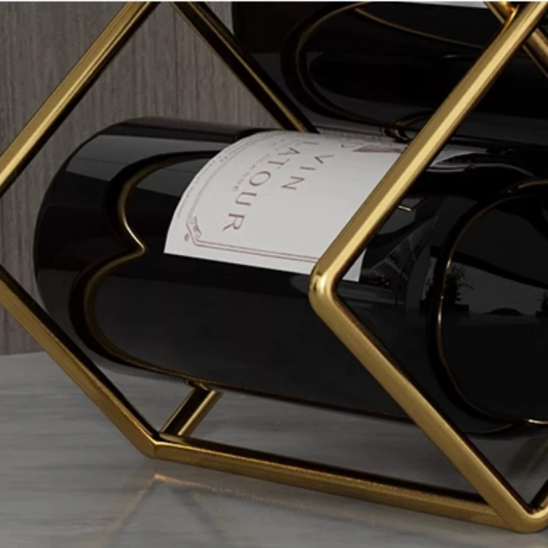 Luxury Designer Red Wine Rack Ornaments Simple Fashion Creative Red Wine Grid Rack Household Oblique Storage Rack MS80