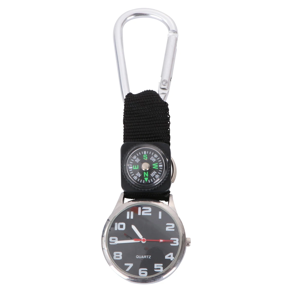 

Mountaineering Watch Clip-on Nurse Carabiner Compass Outdoor Watches Glow Pointer Easy Read Simple Style Pocket