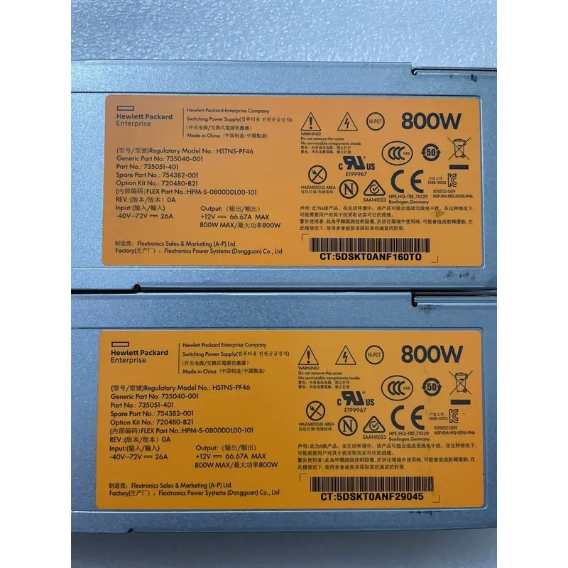 for HP G9 Server 800W DC Power Supply 735040-001