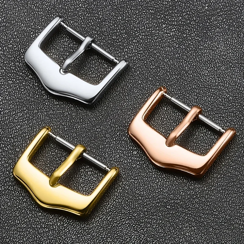 12 14 16 18 20mm Stainless Steel Watch Buckle for Seiko for Omega for Huawei Watch Band Buckle Pin Clasp Leather Polished Buckle