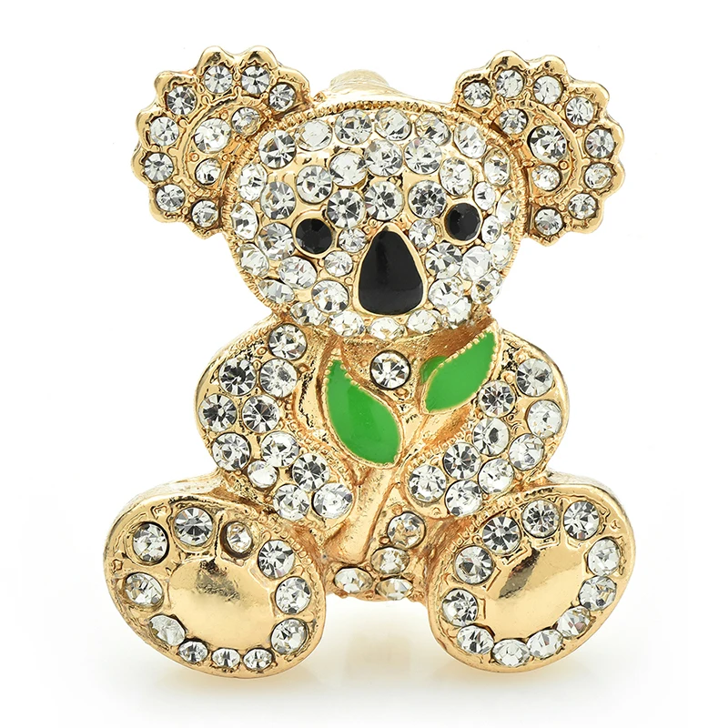 Wuli&baby Lovely Koala Brooches For Women Unisex Rhinestone Bear Animal  Party Casual Brooch Pins Gifts