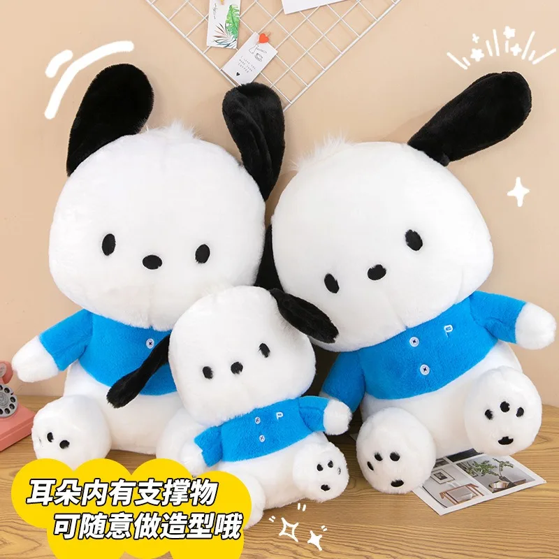 Sanrio-muñeco de peluche Pochacco auténtico, muñeco de Anime Kawaii, conejo, globo, temporada escolar, cachorro, 50CM, regalo de cumpleaños y