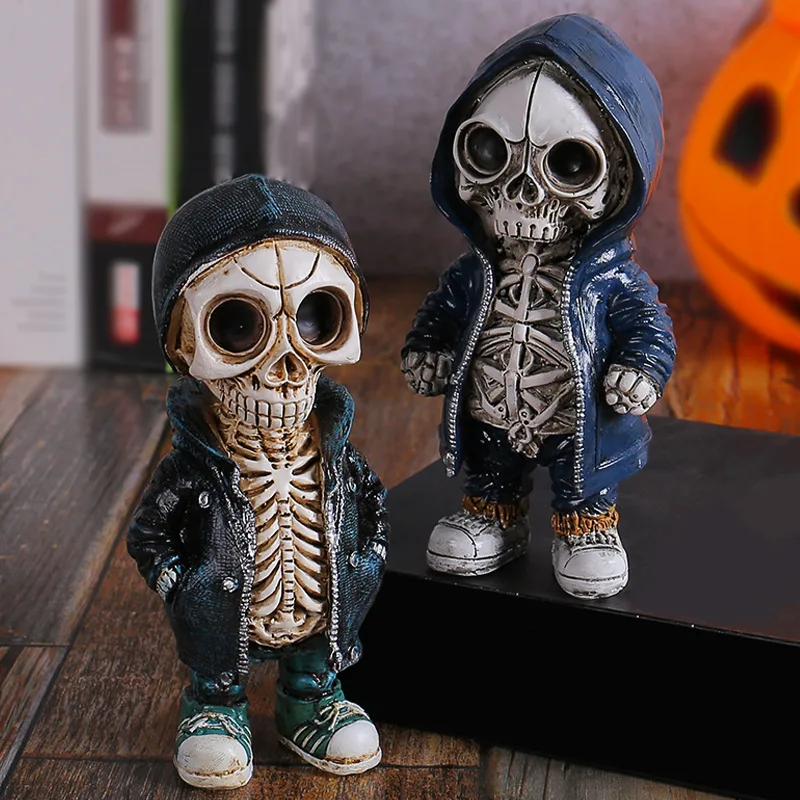

Skeleton Doll Resin Jewelry Character Statue Home Creative Cool Room Decor Panel Trendy Street Decoration Personalised Retro