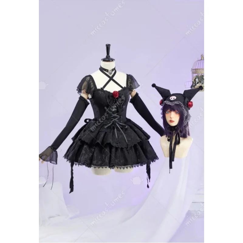 فستان لوليتا التنكري للسيدات من Miccostumes مع قبعة وذيل
