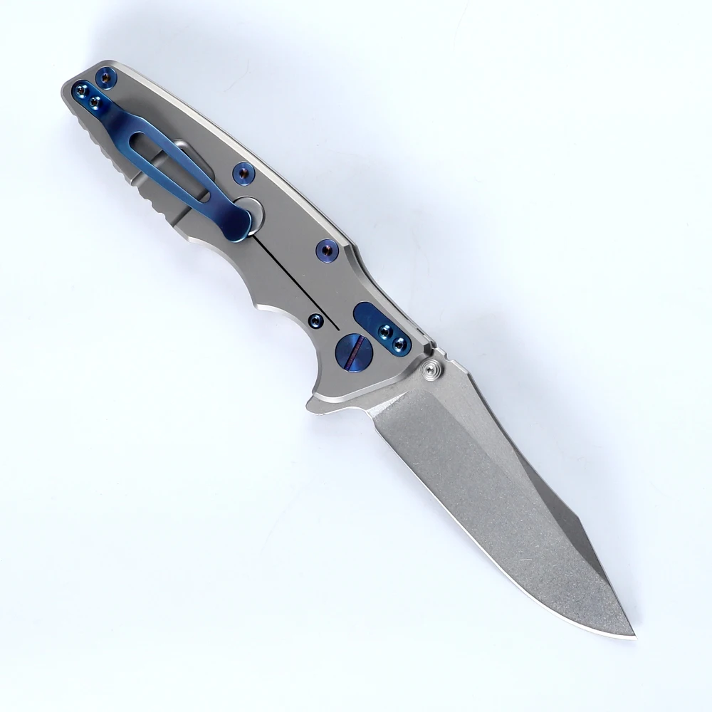 Ceramic Folding Knife with Titanium Handle, EDC Tool, 0392, Bearing, Camping, Outdoor