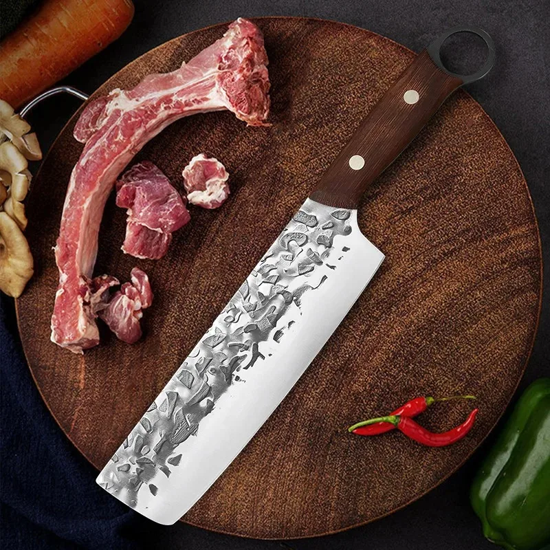 Handmade Forged Kitchen Knife Meat Cleaver Fruit Slicing Knife Stainless Steel Kitchen Chef Butcher Boning Knives Fish Knife