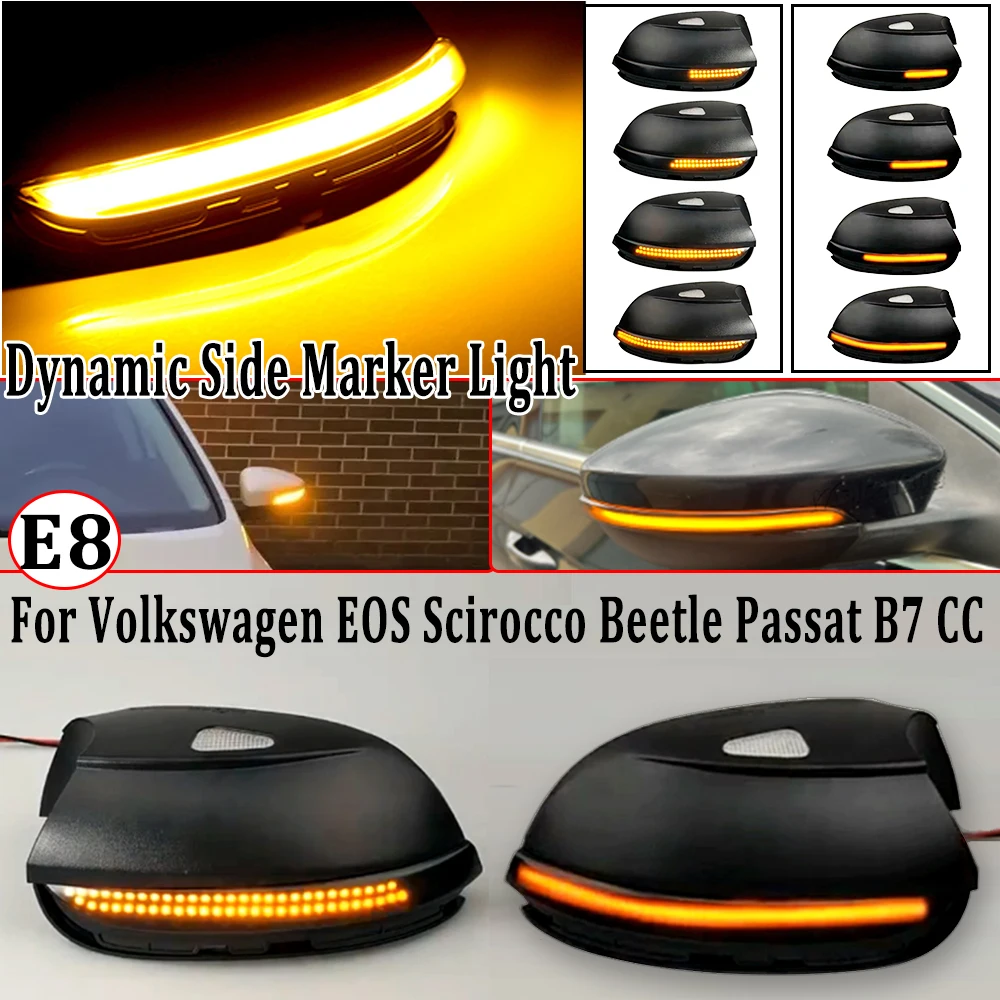 

LED Side Wing Dynamic Turn Signal Light For VW Passat CC B7 Beetle Scirocco Jetta MK6 Euro PR Rearview Mirror Indicator