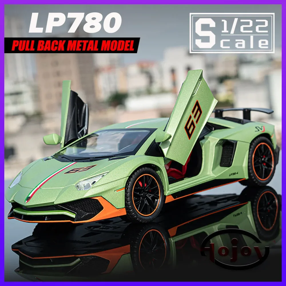 

Scale 1/22 LP780 Supercar Metal Cars Toys Diecast Alloy Car Model Gift for Boys Children Kids Toy Vehicles Sound and Light