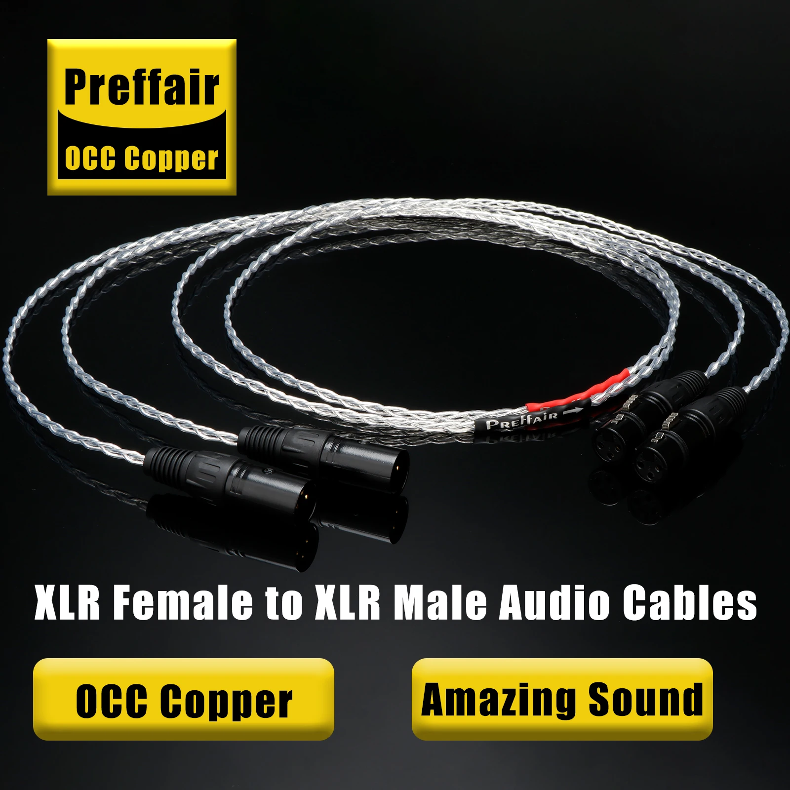 

Preffair VariStrand OCC Copper Silver Plated Audio Interconnect Cable Single wire With Gold Plated RCA Connector