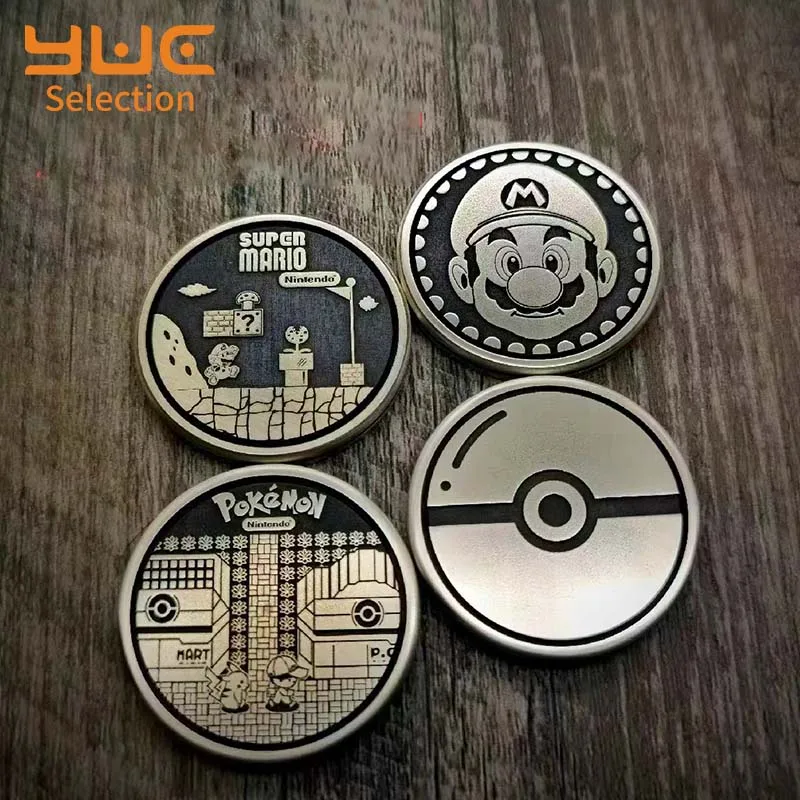 YUC ACEdc Theme Haptic Coin Fidget Toys Ppb Milk Cover Metal Decompression Toy Stress Relief Fingertip Snap Coin Fidget Slider