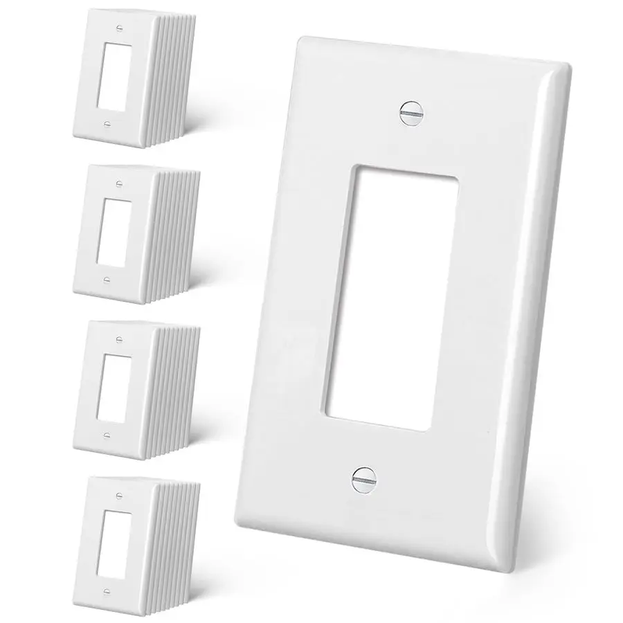 

Oversized Decorator Wall Plate, 40 Pack Jumbo Electrical Outlet Receptacle Covers, 1Gang Large White Switch Plates, OverSize 3.5