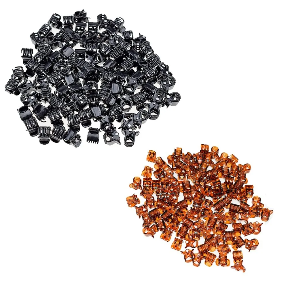 

100 шт./упак. 1 см заколка для волос с когтями для женщин и девочек, черная, коричневая и прозрачная пластиковая мини-заколка для волос, зажим для волос, аксессуары для волос