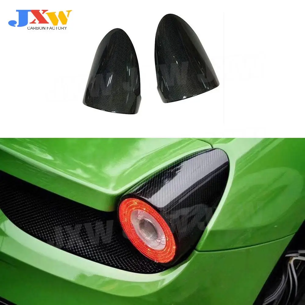 Carbon Fiber Rear Trunk TailLight Trim Cap Covers For Ferrari 458 2011-2014 FRP Lamp Hoods Car Accessories