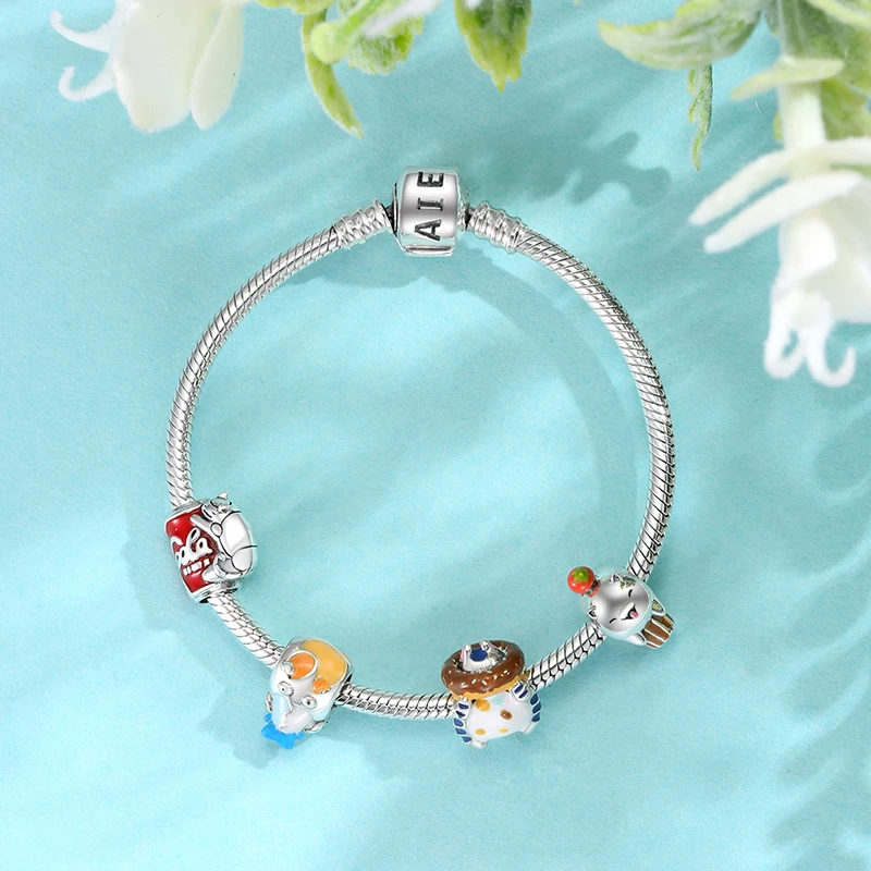 Fashion Rock Music 100% 925 Sterling Silver Circus Dessert Drink Beads Fit Original DIY Charm Bracelet Silver 925 Jewelry Making
