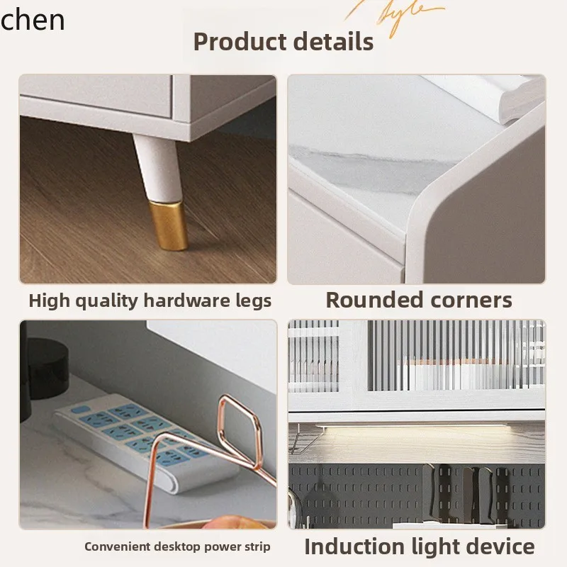 HXL الخشب الصلب الطعام الجانب بسيط خزانة الشاي لوح الصخور خزانة المطبخ المنزلية