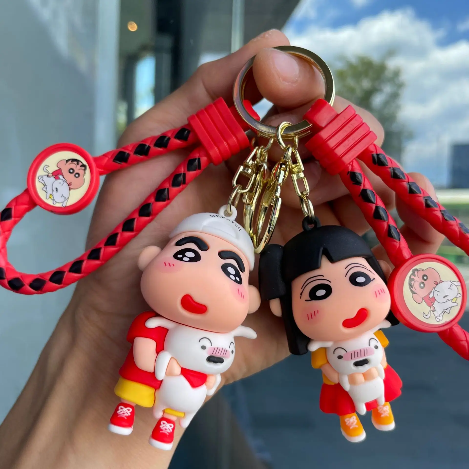 Crayon Shin-Chan Keychain Cute Bag Pendant Crayon Shin Chan Cartoon Car Key Chain Accessories Toys for Birthday Gift Keyholder