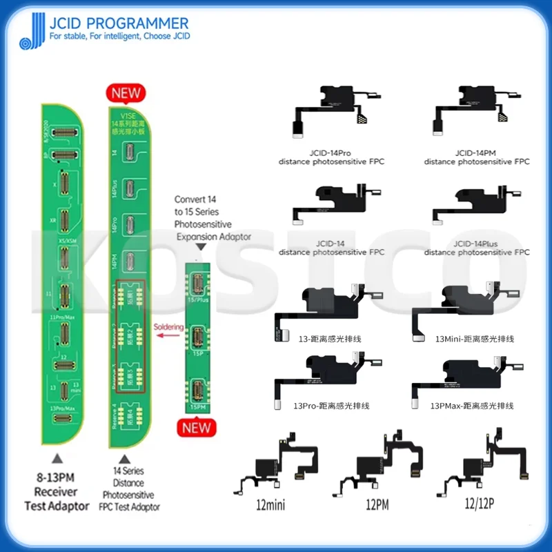 JCID  V1SE V1S Pro Receiver FPC Ear Speaker Flex Cable For iPhone X 11 12 13 mini 14 15 PM Plus Face ID True Tone Repair