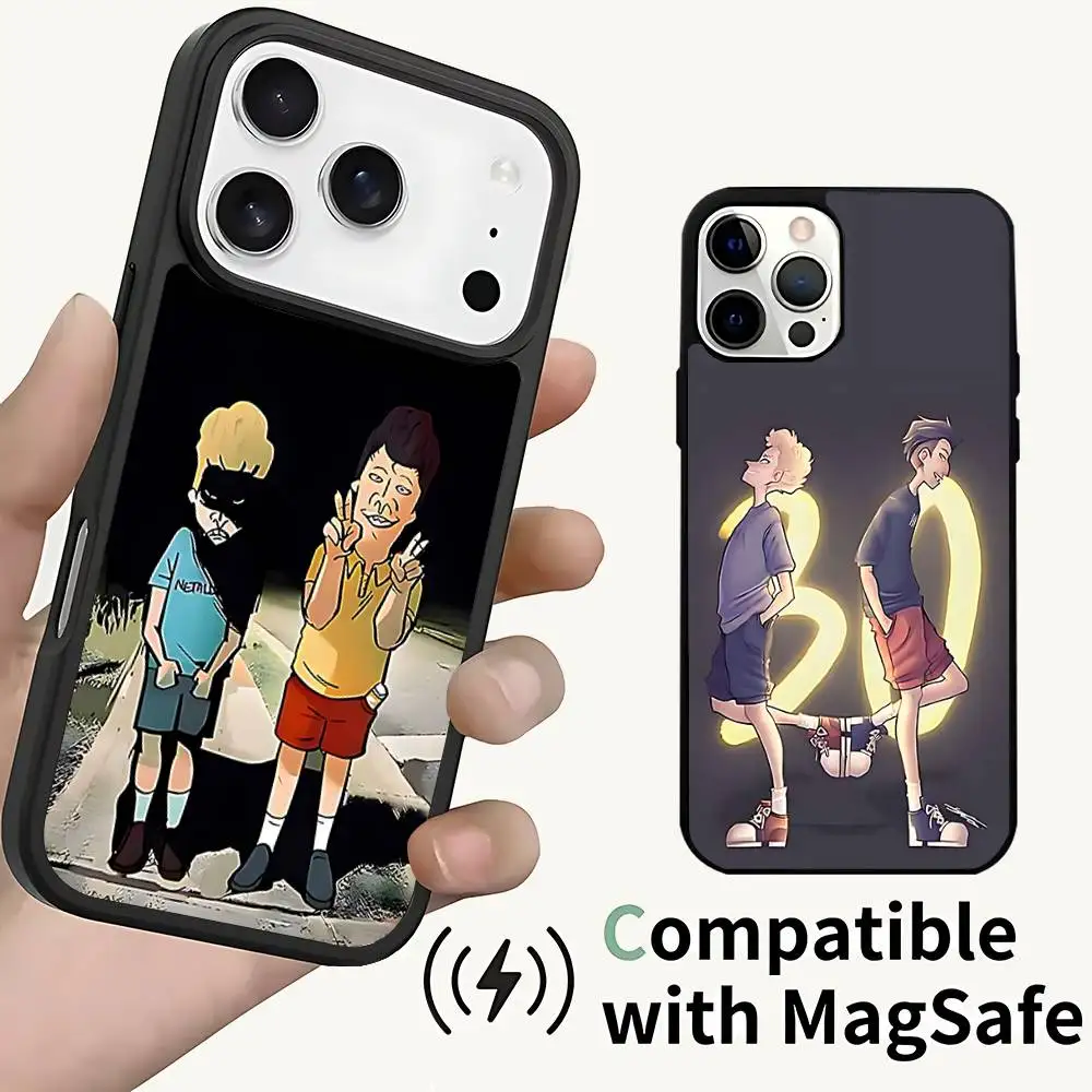 

B-Beavis and Butthead Phone Case For iPhone 17,16,15,14,13,12,11,Pro,Max,Plus,Mini,SE4,E Magnetic Magsafe Wireless Charging