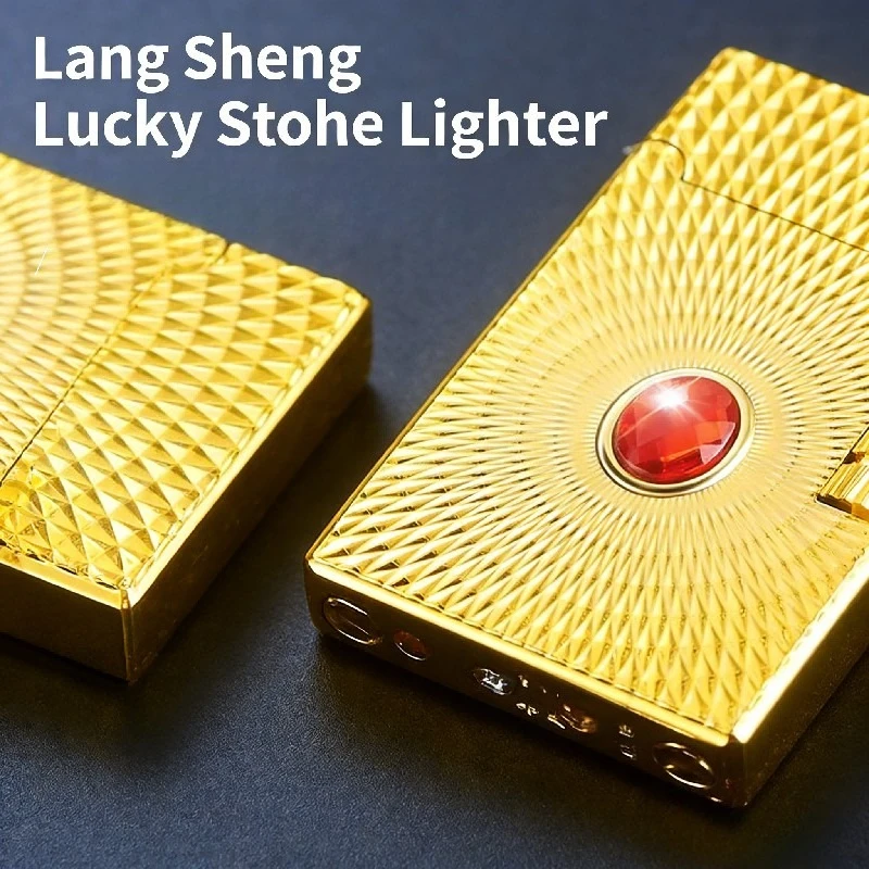 

Douyin Internet celebrity lighter metal distinguished version Langsheng steel sound side slip inflatable oblique fire lighter