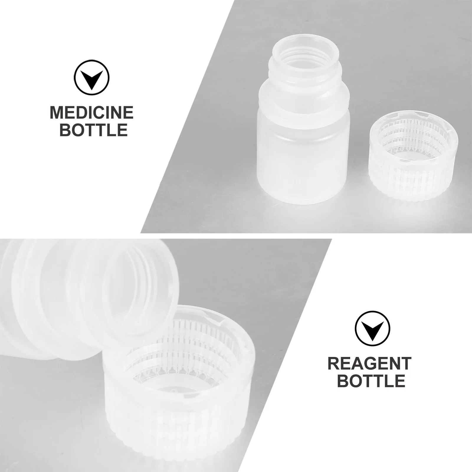 

20Pcs Reagent Bottles 8ml PP Plastic Chemical Containers Lab Liquid Storage Laboratory Reagent Bottles Durable Safety Lids