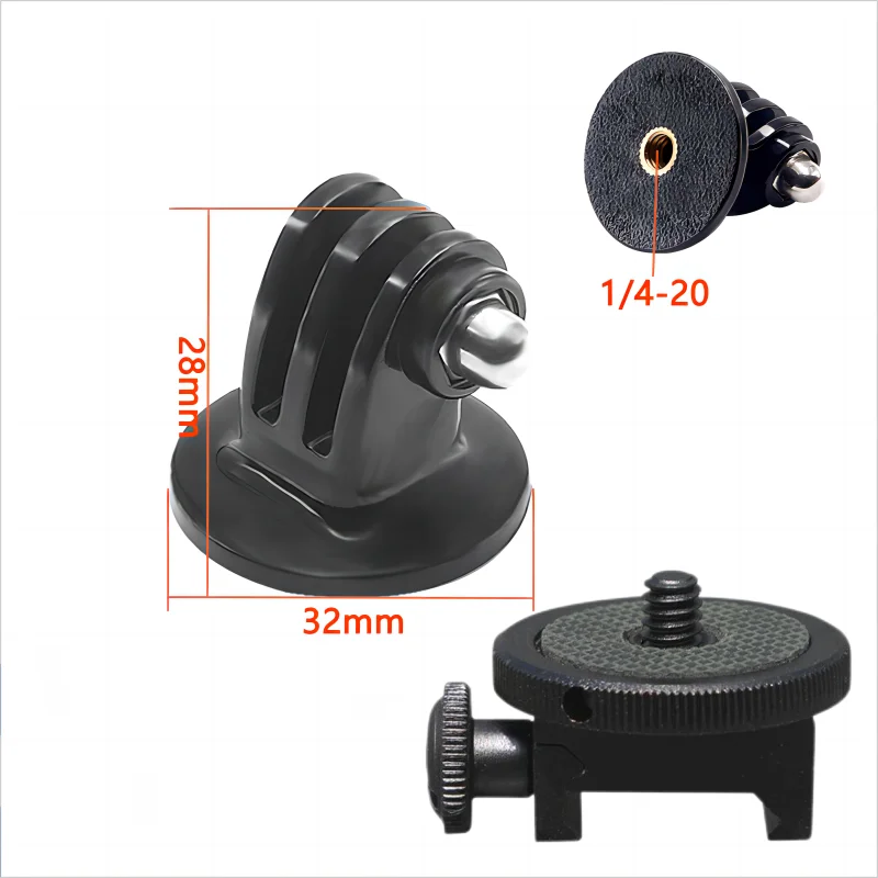 1/4 screw base Motion camera bracket is suitable for DJI GOPRO Insta360 21-25mm fixture metal