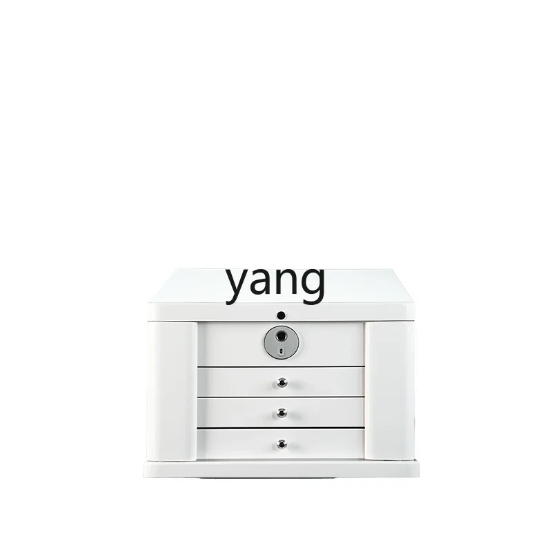 

LMM Jewelry Box Safe Fingerprint Unlock Anti-theft Mini Household Small Valuables Safe Deposit Box