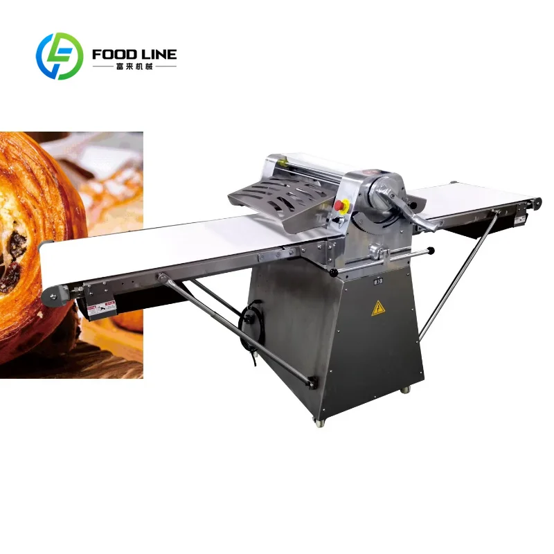 Customized Pastry Flattener with Cutter for Pizza Dough Wheat Flour Processing Bakery Shop Equipment Dough Sheeter Machine