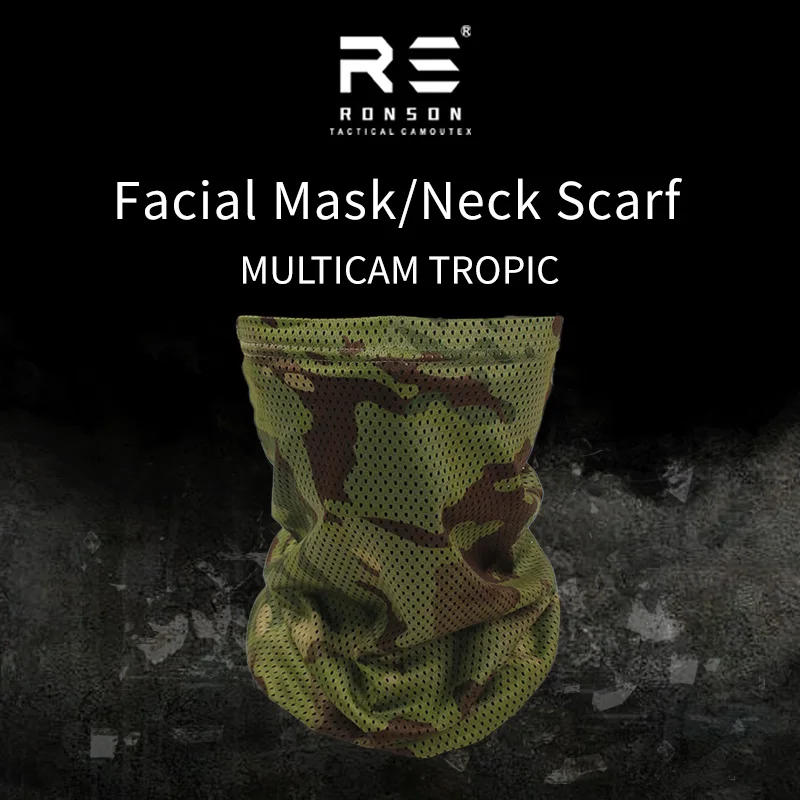 MCTP Tropic Camouflage Neckerchief Tactical Face Mask for Summer Outdoor Activities Sun Protection Windproof Headscarf for