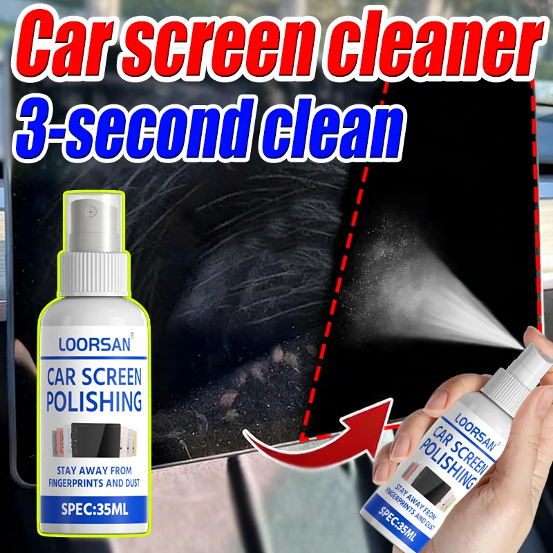 

LOORSAN Профессиональное средство для очистки автомобильных экранов 35 мл – Очистка экранов и зеркал заднего вида одним распылением, чистота за 3 секунды и без следов воды