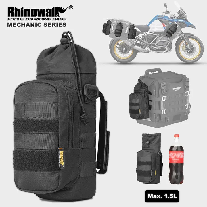 

Rhinowalk Motorcycle Water Bottles Pouch Insulation Protable Tactical Drawstring Water Bottle Holder With MOLLE System