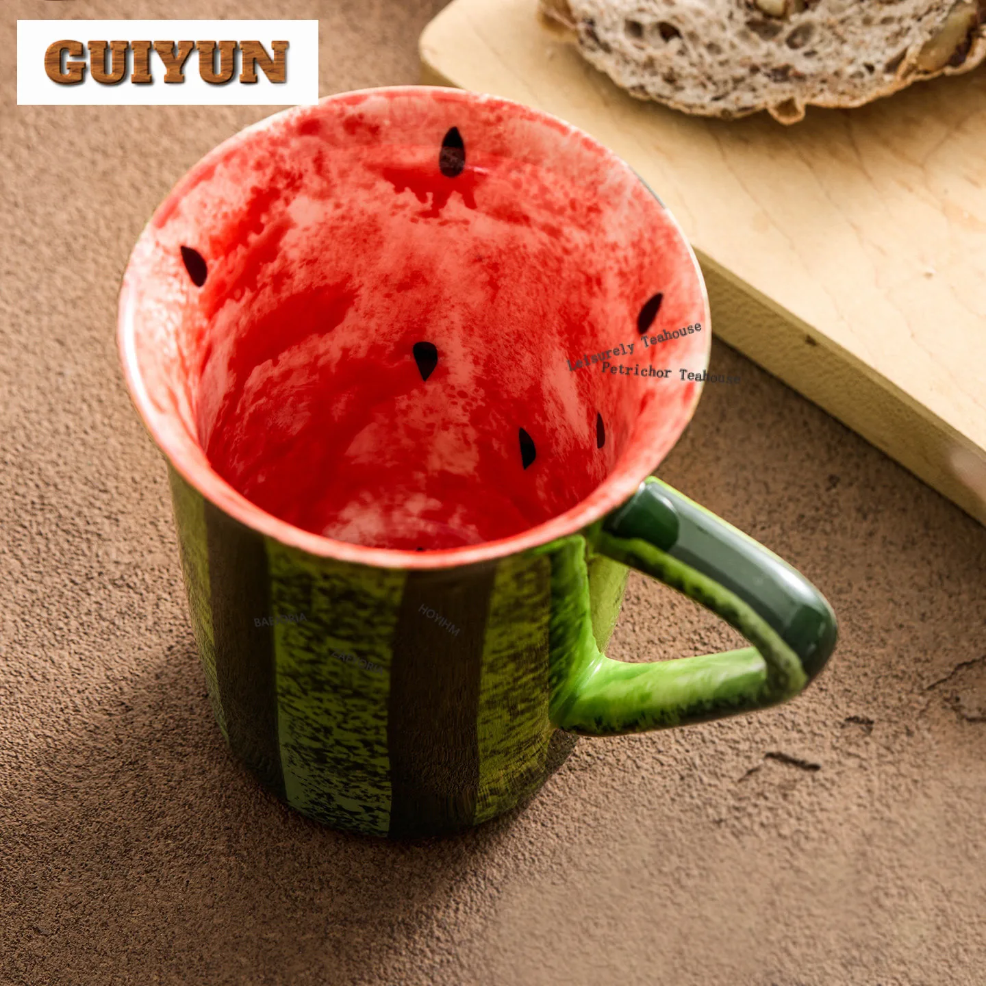 300ml Hand-painted Watermelon Cola Mug Beer Mug Breakfast Cup Bubble Teacup Cold Hot Water Jug Household Tea Items Collection