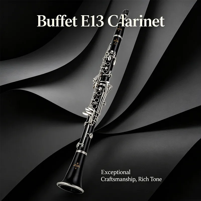 Clarinete Profissional Buffet E13 B-flat, Instrumento de Sopro de Alta Qualidade com Estojo Preto e Acessórios
