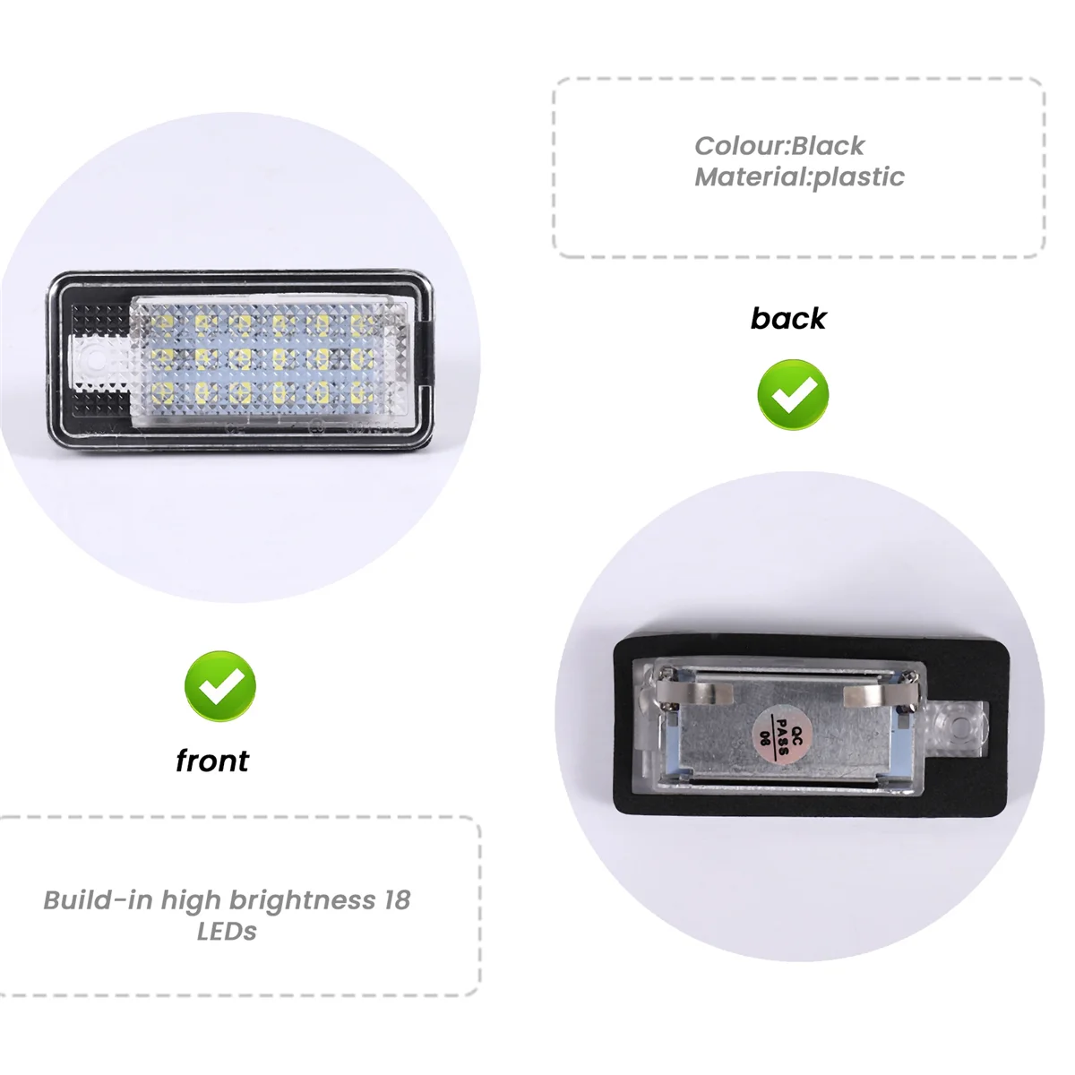 Lampu Sorot pelat nomor lisensi LED mobil putih untuk-Audi A3 S3 8P A4 B6 B7 A5 A6 4F Q7 A8 S8 C6