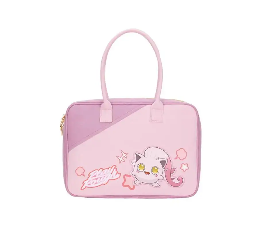 pokemon-play-rough-series-handbag-cute-scream-tail-print-canvas-tote-bag-large-capacity-travel-handbag